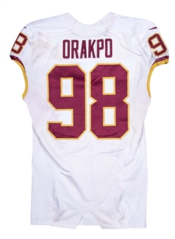 2014 Brian Orakpo Game Used Washington Redskins Road Jersey Photo Matched To 10/12/2014 (Redskins/MeiGray)